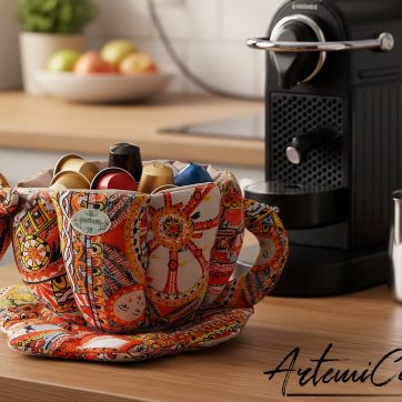porta capsule caffè fatto a mano stile Artemicat