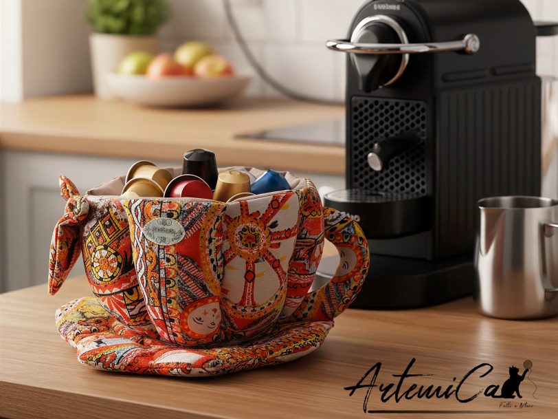 5 (Artemicat) porta capsule caffè fatto a mano stile Artemicat