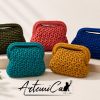 6 (Artemicat) borsa clic clac fettuccia fatta a mano
