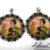 Sakura Dreams - Orecchini Tessili Fatti a Mano Stile Japan con Cristalli e Perle